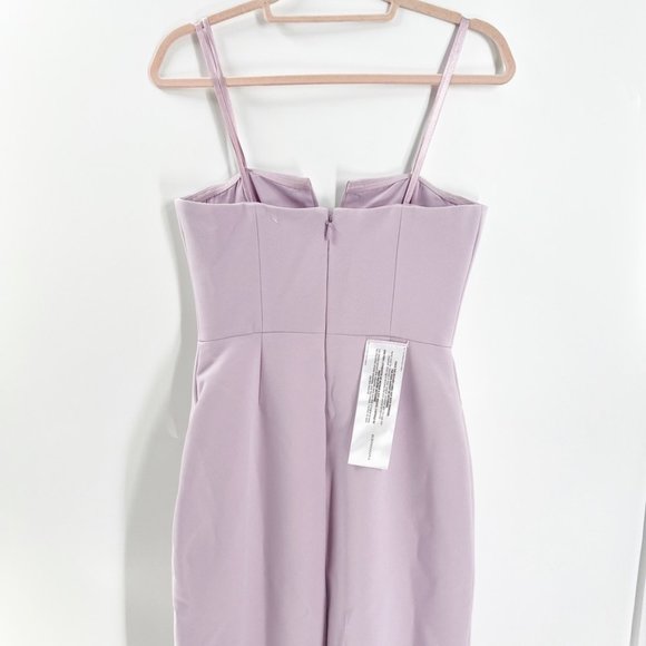 BCBGMAXAZRIA Crepe Notched Strapless V gown Lavender Size 4 NWT - Picture 5 of 13